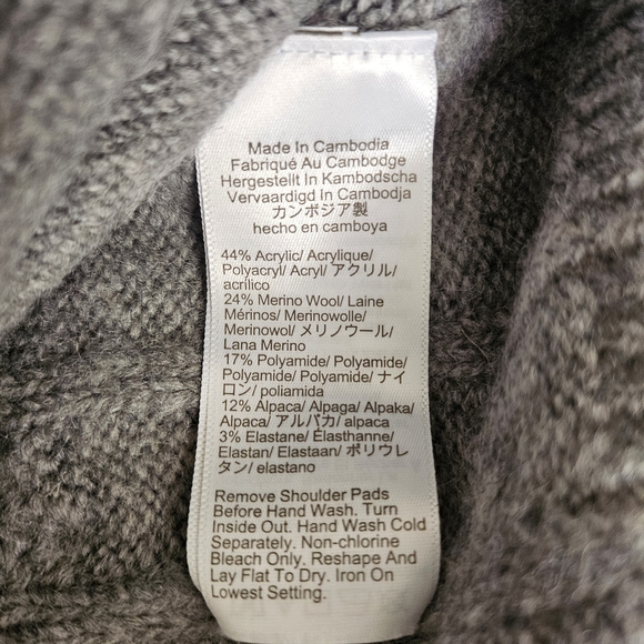 J. Crew Gray Cable Knit Cardigan with Gold Buttons - Picture 3 of 6